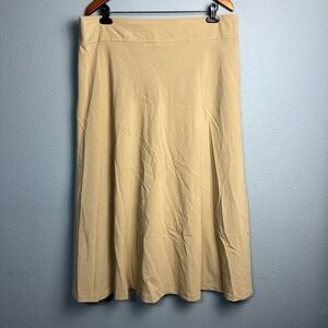 Adi Designs Intuitive Fashion XX Large Tan A‎ Line Midi Skirt Womens Flare Flowy